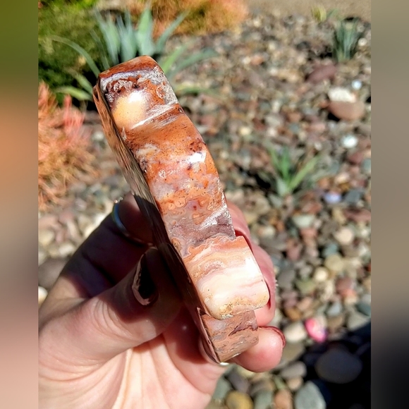 Mexican Crazy Lace Hamsa Carving with Sparkling Druzy - Picture 11 of 17